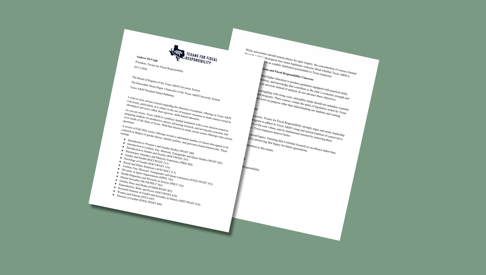 TFR Calls on Texas A&M to Remove Ideological Course Offerings